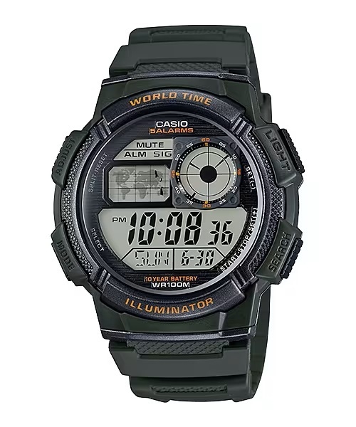 Casio world outlet time 5 alarms